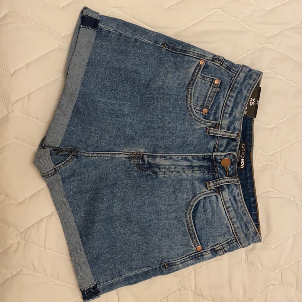 High Rise Denim Shorts - Picture 2 of 6